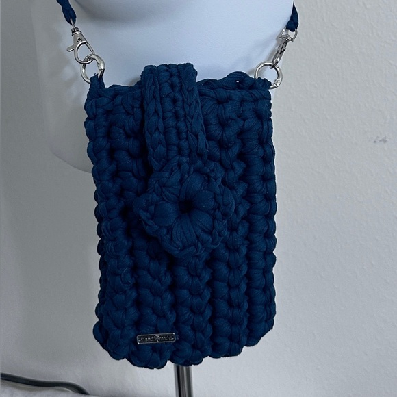 Crochet Blue Crossbody Bag - Picture 2 of 6